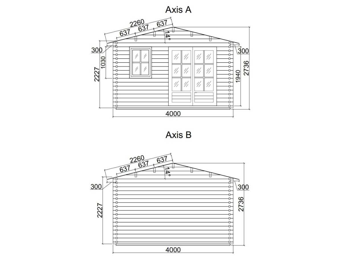 CASETA DE MADERA  LDA 4X4 , 44 mm