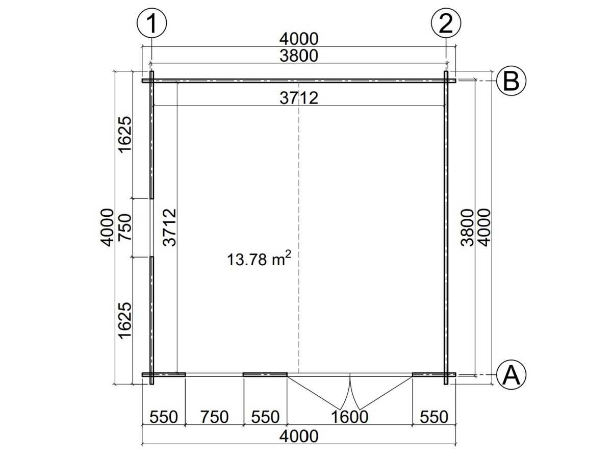 CASETA DE MADERA  LDA 4X4 , 44 mm