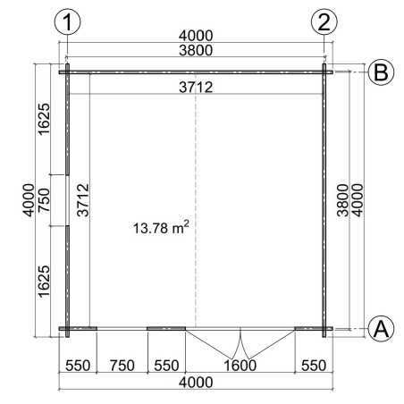 CASETA DE MADERA  LDA 4X4 , 44 mm