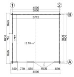 CASETA DE MADERA  LDA 4X4 , 44 mm