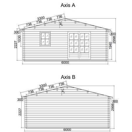CASETA DE MADERA   LIDA 6X4 , 44 mm 