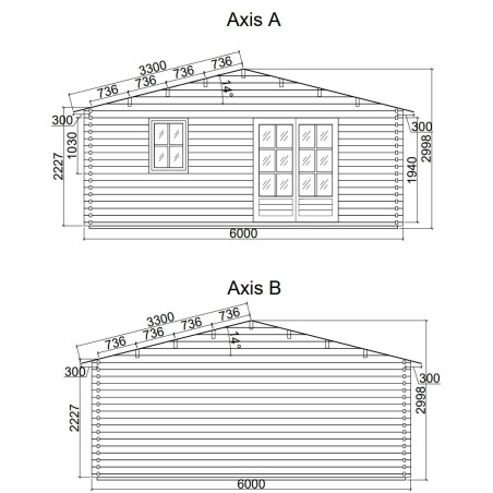 CASETA DE MADERA   LIDA 6X4 , 44 mm 