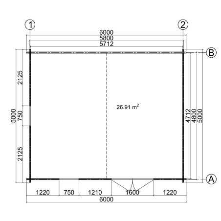 Caseta de jardin LIDA 6X5