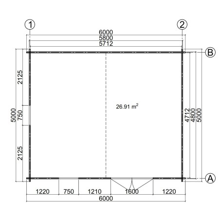 Caseta de jardin LIDA 6X5