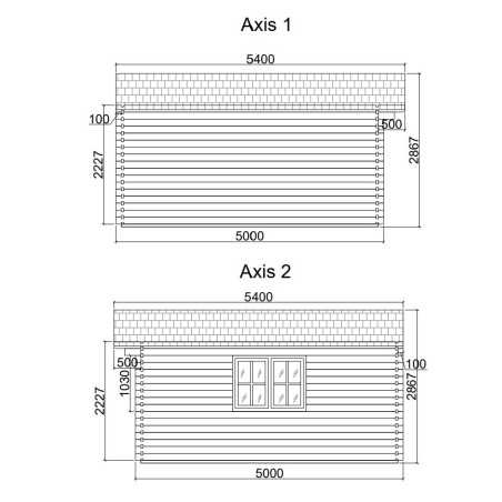 Caseta de jardin ALTEA 5x5 m , 44 mm 