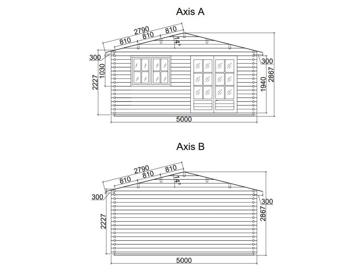 Caseta de jardin ALTEA 5x5 m , 44 mm 