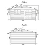 Caseta de jardin ALTEA 5x5 m , 44 mm 