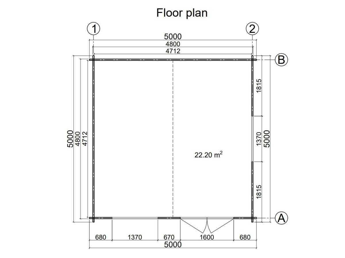 Caseta de jardin ALTEA 5x5 m , 44 mm 