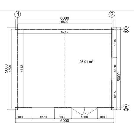 Caseta de jardín ALTEA 6X5 