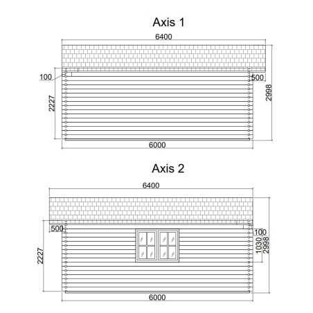 Casa de jardin ALTEA 6x6 , grosor 44 mm 