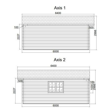 Casa de jardin ALTEA 6x6 , grosor 44 mm 
