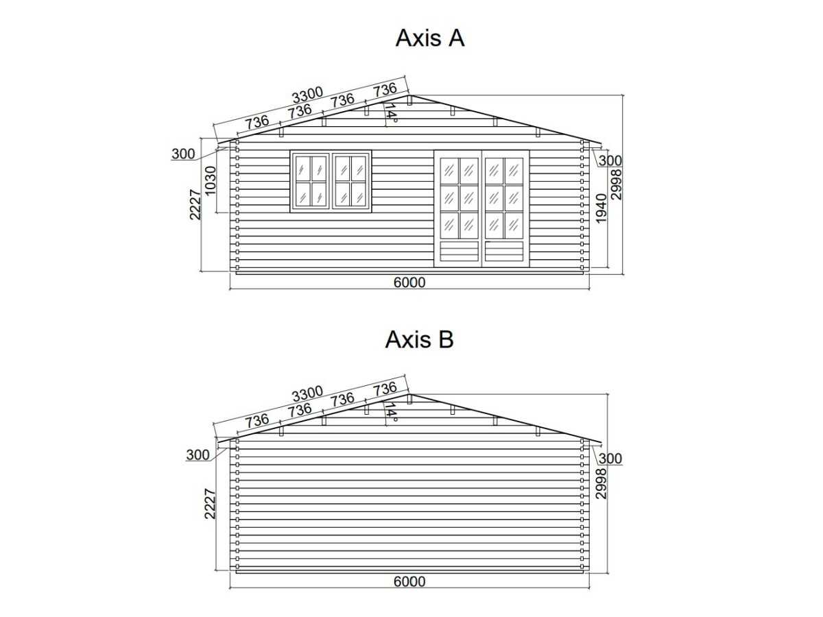 Casa de jardin ALTEA 6x6 , grosor 44 mm 