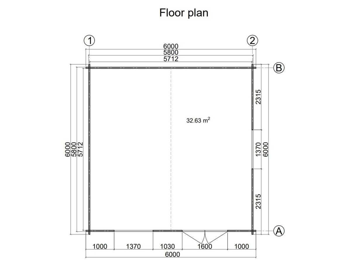 Casa de jardin ALTEA 6x6 , grosor 44 mm 