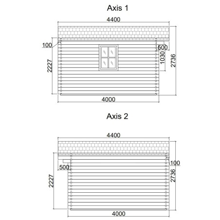 Caseta de jardín "GANDIA 4X4" , 16 m2 , 44 mm 
