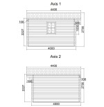 Caseta de jardín "GANDIA 4X4" , 16 m2 , 44 mm 