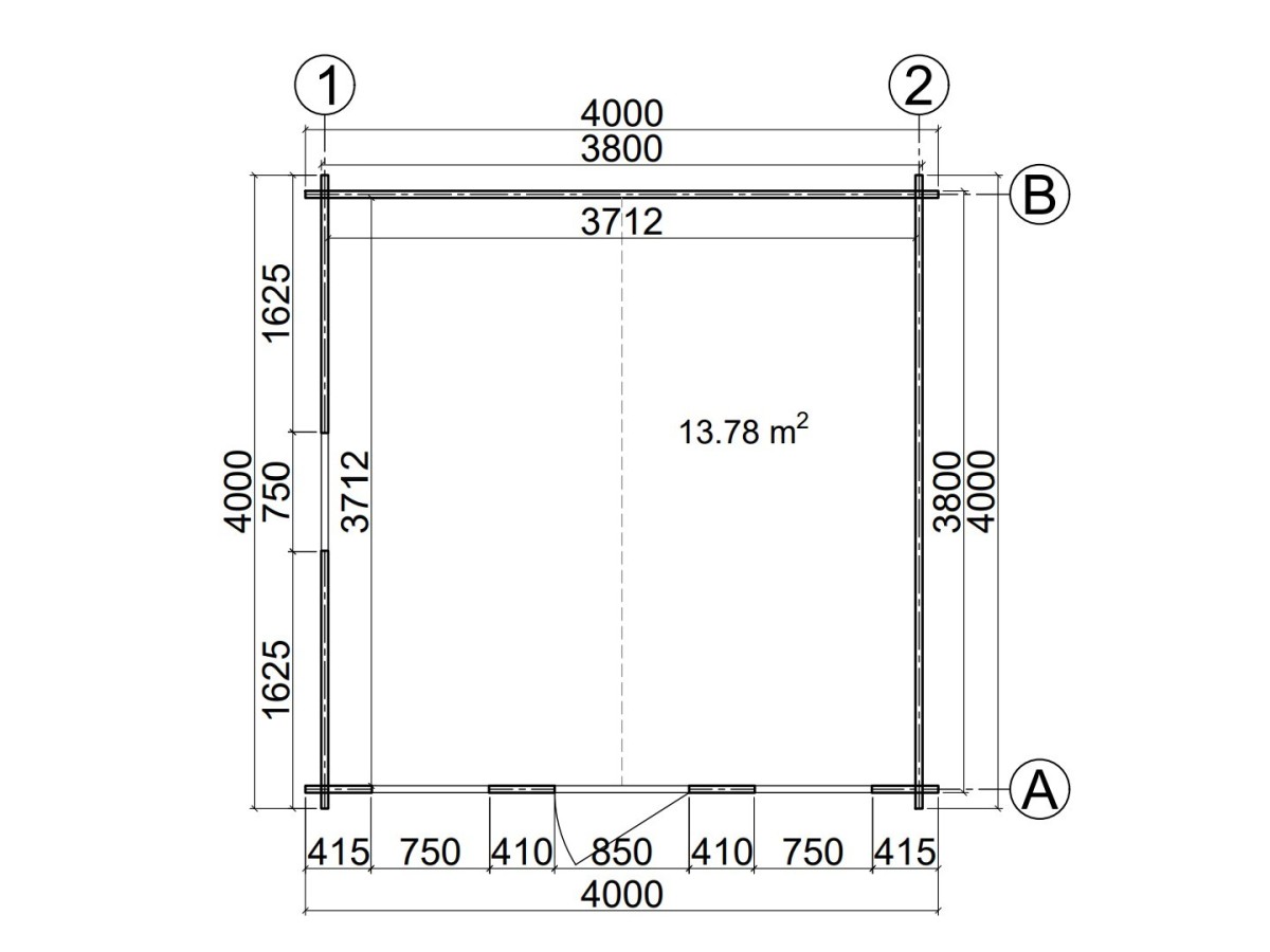 Caseta de jardín "GANDIA 4X4" , 16 m2 , 44 mm 