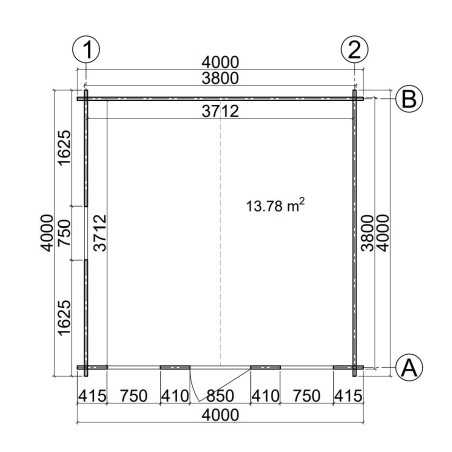 Caseta de jardín "GANDIA 4X4" , 16 m2 , 44 mm 
