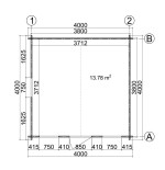 Caseta de jardín "GANDIA 4X4" , 16 m2 , 44 mm 