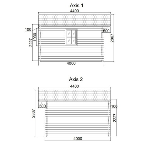 Caseta de jardin   GANDIA  5X4 , 20 m2 , 44 mm