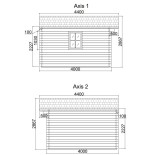 Caseta de jardin   GANDIA  5X4 , 20 m2 , 44 mm