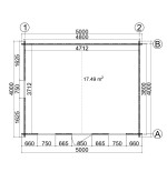 Caseta de jardin   GANDIA  5X4 , 20 m2 , 44 mm