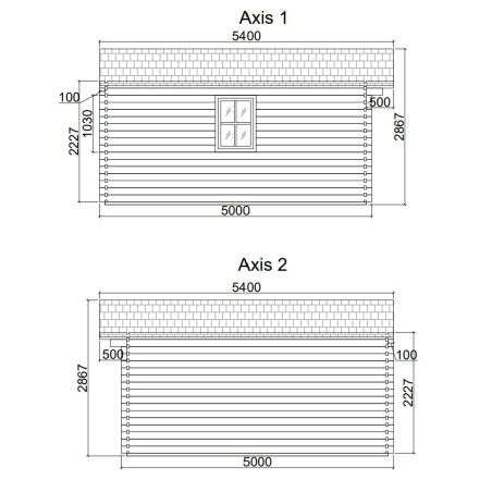 Caseta  de  jardin  GANDIA  5X5 , 25 m2 , 44 mm 
