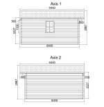 Caseta  de  jardin  GANDIA  5X5 , 25 m2 , 44 mm 