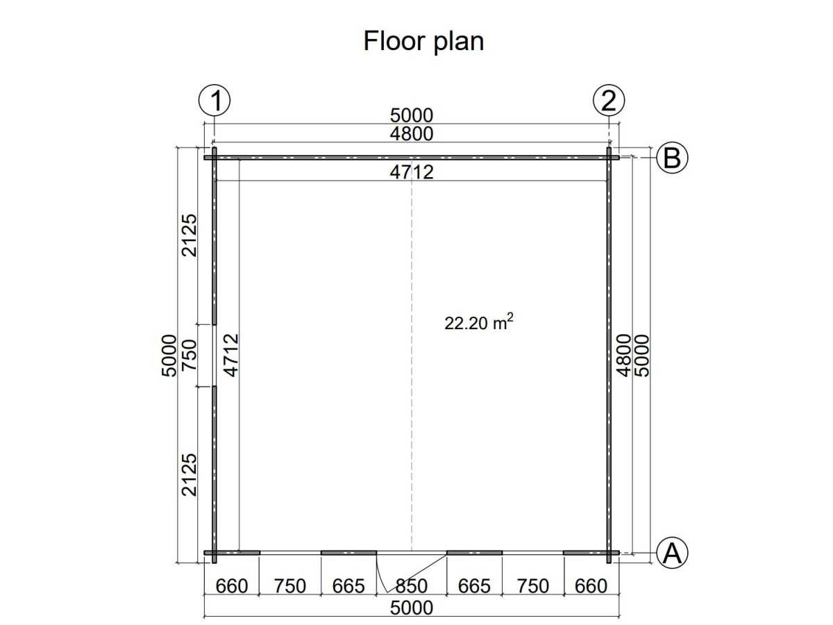 Caseta de jardin GANDIA 5X5 , 25 m2 , 44 mm 