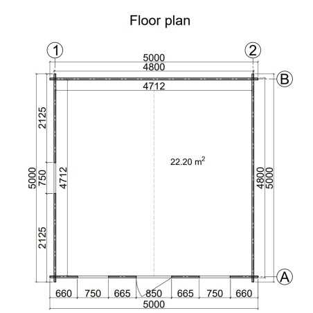 Caseta  de  jardin  GANDIA  5X5 , 25 m2 , 44 mm 
