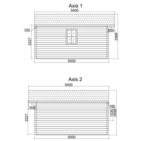 Caseta de jardín  GANDIA 6X5 , 30 m2 , 44 mm 