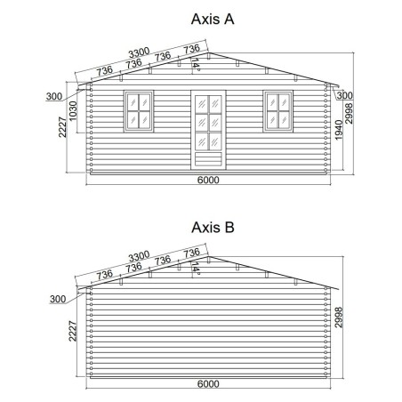 Caseta de jardín  GANDIA 6X5 , 30 m2 , 44 mm 