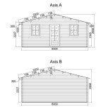 Caseta de jardín  GANDIA 6X5 , 30 m2 , 44 mm 