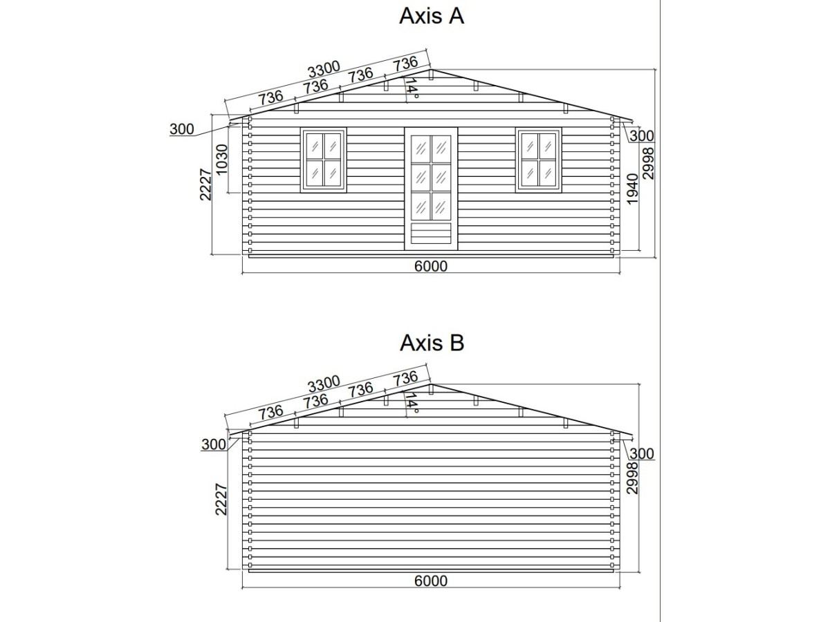 Caseta de jardín  GANDIA 6X6 , 36 m2 , 44 mm