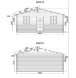 Caseta de jardín  GANDIA 6X6 , 36 m2 , 44 mm