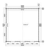 Caseta de jardín  GANDIA 6X6 , 36 m2 , 44 mm