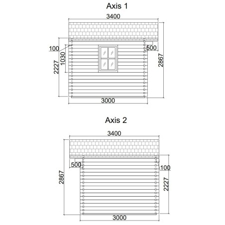 Caseta de jardín GANDIA  5X3 , 15 m2 , 44 mm 