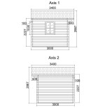 Caseta de jardín GANDIA  5X3 , 15 m2 , 44 mm 
