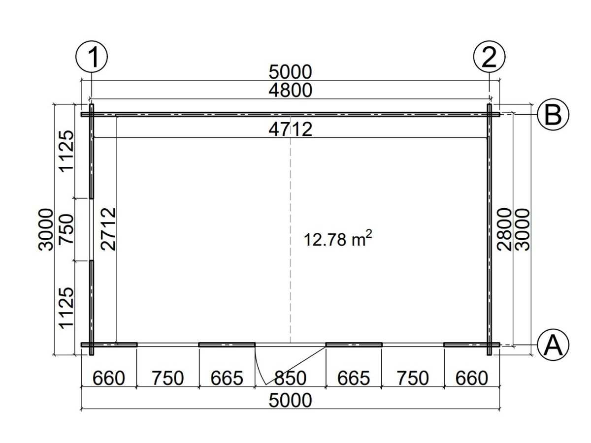 Caseta de jardín GANDIA  5X3 , 15 m2 , 44 mm 