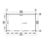 Caseta de jardín GANDIA  5X3 , 15 m2 , 44 mm 