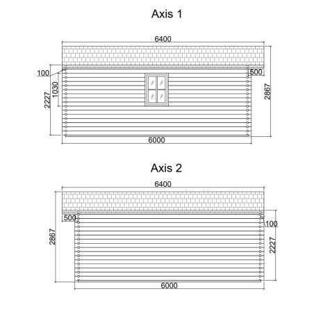 Caseta de jardín  GANDIA 5X6 , 30 m2 , 44 mm 
