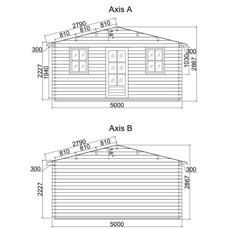 Caseta de jardín  GANDIA 5X6 , 30 m2 , 44 mm 