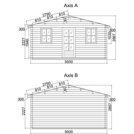 Caseta de jardín  GANDIA 5X6 , 30 m2 , 44 mm 