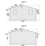 Caseta de jardín  GANDIA 5X6 , 30 m2 , 44 mm 