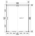 Caseta de jardín  GANDIA 5X6 , 30 m2 , 44 mm 