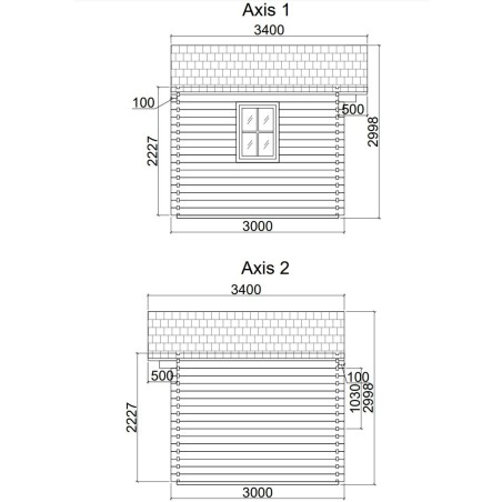 Caseta de jardín   GANDIA  6X3 , 18 m2 , 44 mm 