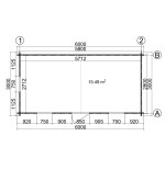 Caseta de jardín   GANDIA  6X3 , 18 m2 , 44 mm 