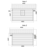 Caseta de jardín   GANDIA  6X4 , 24 m2 , 44 mm