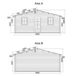 Caseta de jardín   GANDIA  6X4 , 24 m2 , 44 mm
