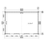 Caseta de jardín   GANDIA  6X4 , 24 m2 , 44 mm