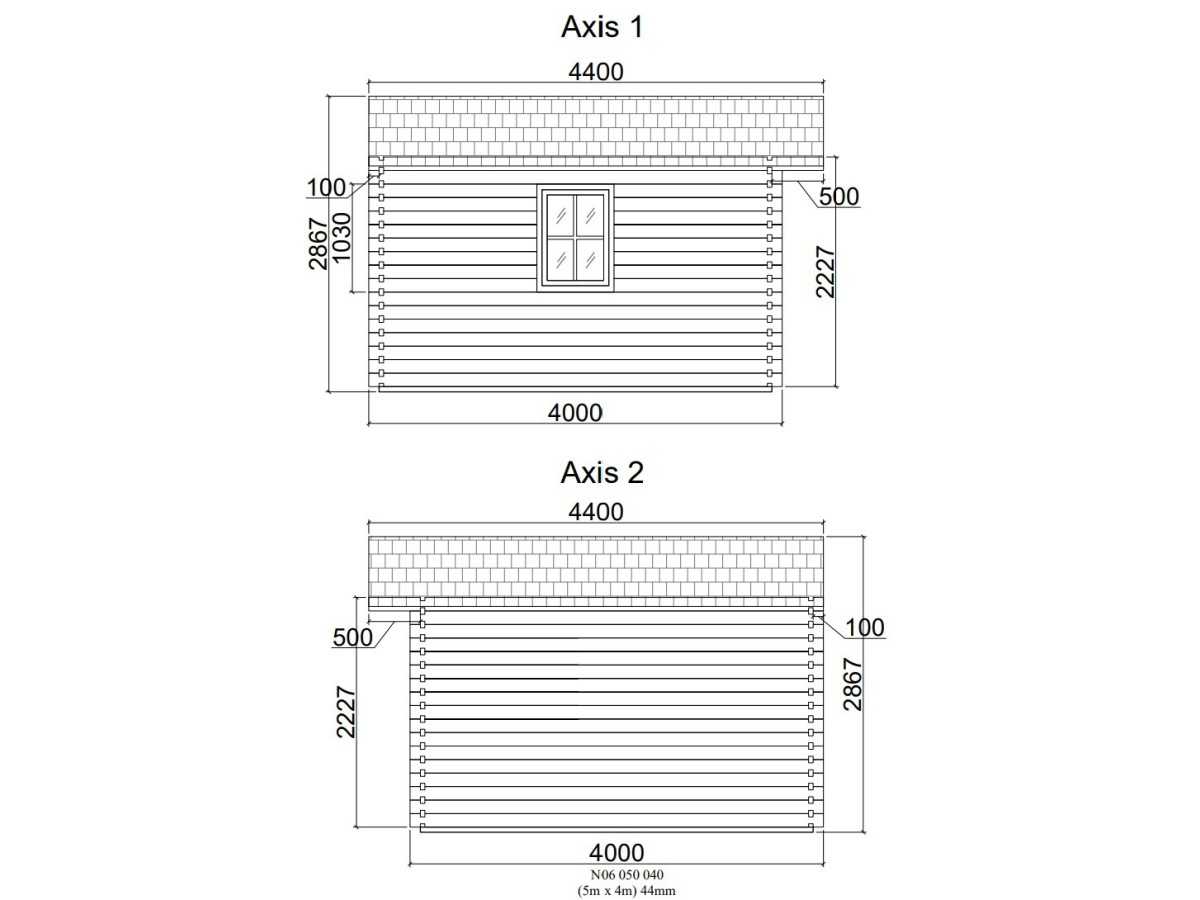 CASETA DE MADERA MONICA 5X4 , 44 mm